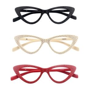retro cat-eye design reading glasses +1.50 NWT